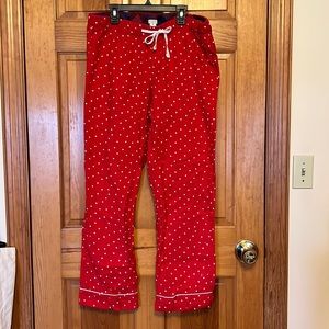 J. Crew pajama pants. Size medium. Red with white polka dots.